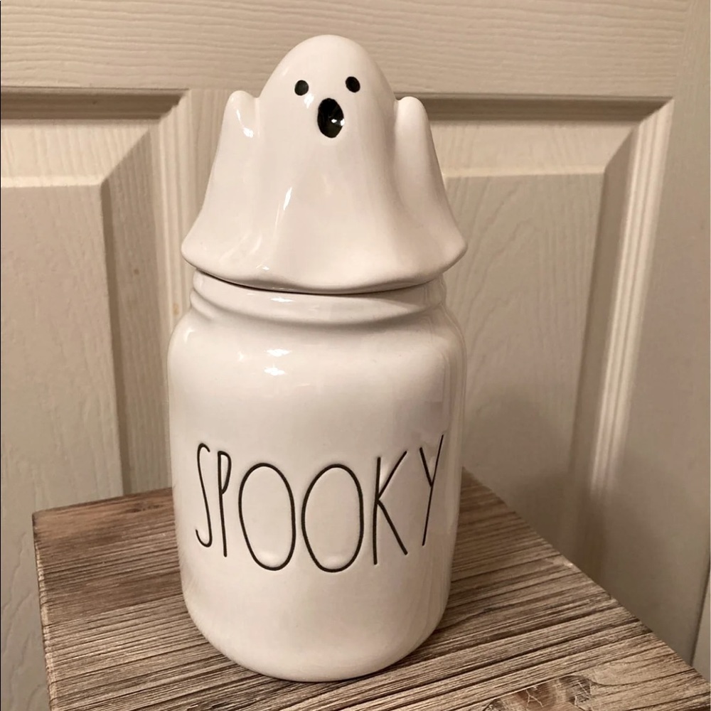 Rae Dunn Ghost SPOOKY Canister With Topper